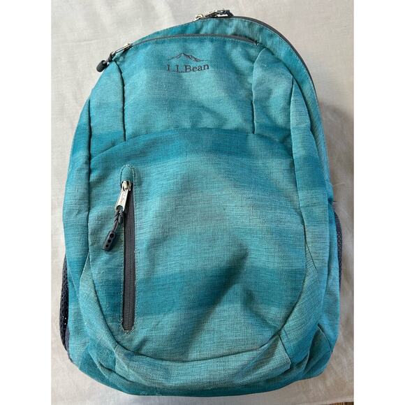 L.L.Bean Comfort Carry Laptop Backpack Green Ombré Stripe 18”x15”x6.5” - Picture 2 of 16